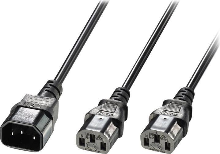 Produktbild Lindy 2m IEC C14 auf 2x IEC C13 Y-Netzkabel (2 m)