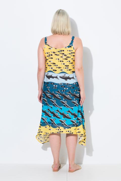 Produktbild Ulla Popken Kleid, Fische, A-Linie, V-Ausschnitt, ärmellos (50, 52)
