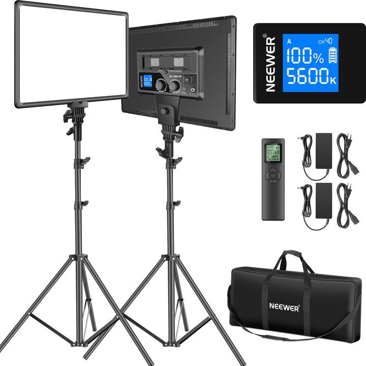 Produktbild Neewer 45W 2.4G Flat LED NL-288ARC Light Stand Set
