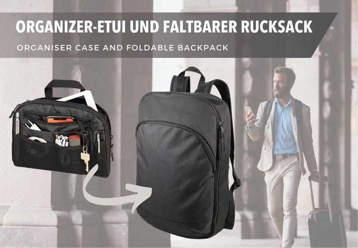 Produktbild Troika TRANSFORM PACK Organizer-Etui und faltbarer Rucksack, schwarz (14.50 l)