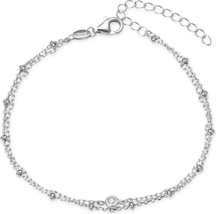 Produktbild Beneto StylovÃ½ dvojitÃ½ stÅ™Ã­brnÃ½ nÃ¡ramek AGB731/21