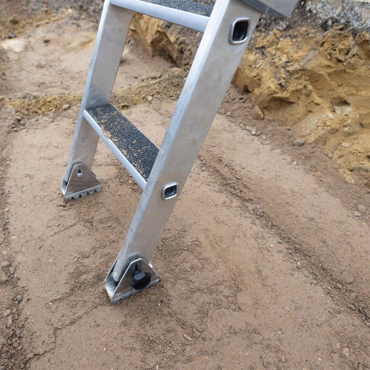 Produktbild Munk Stufen-Baugrubenleiter 4 Stufen inkl. Handläufe (Anlegeleiter, 225 cm)