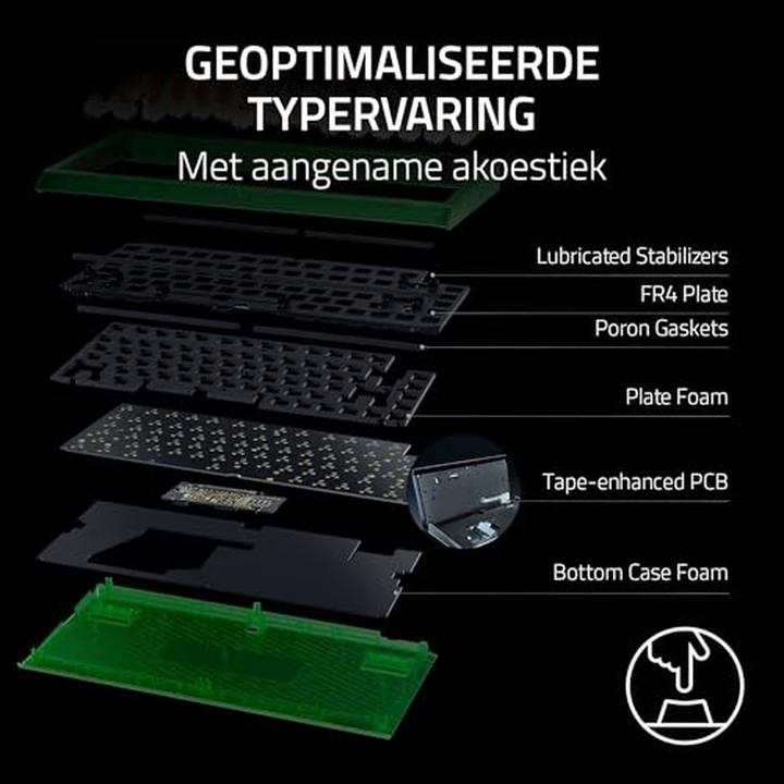 Actual product image Razer Blackwidow V4 75% Phantom Green (Cable)