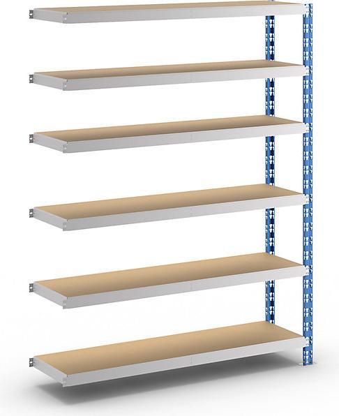 Actual product image eurokraft basic Wide span boltless shelf unit with chipboard shelves, depth 400 mm, extension