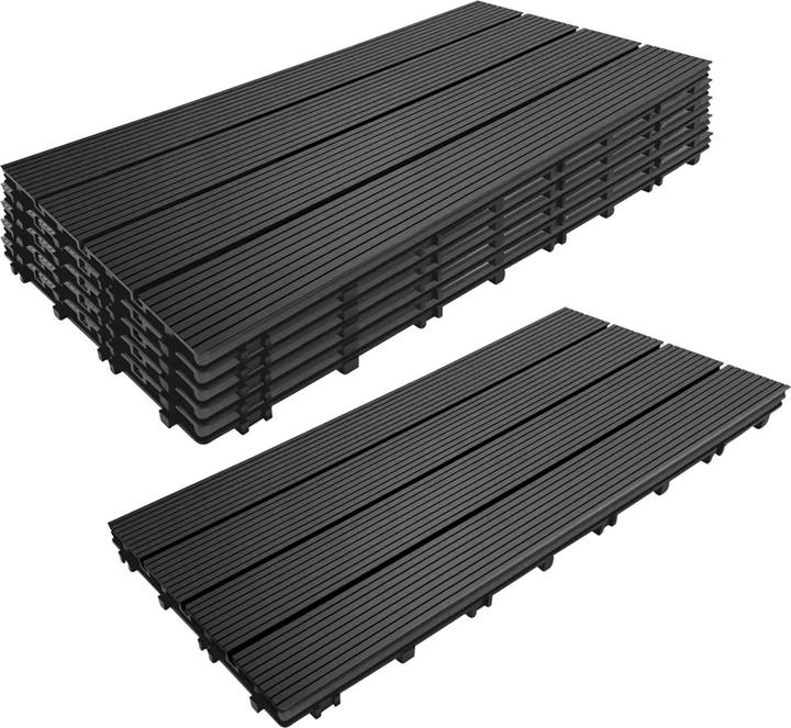 Relaxdays WPC tiles (6x, 60 x 30 cm)