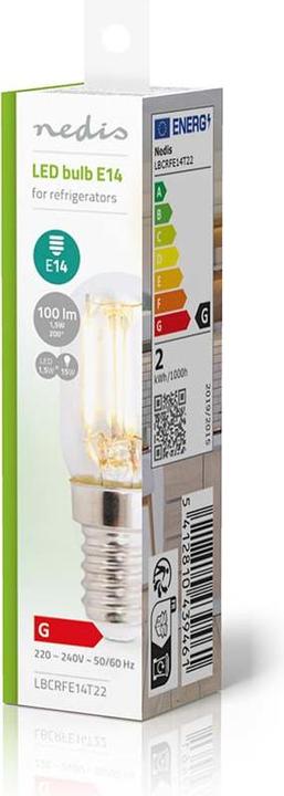 Produktbild Nedis Kühlschranklampe | LED | E14 | 1.5 W | T22 (E14, 1.50 W, 100 lm, 1 x, G)