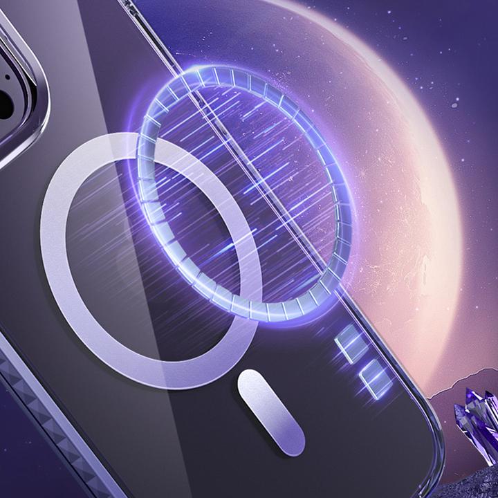 Produktbild Kingxbar PQY Ice Crystal Serie Magnethülle für iPhone 14 MagSafe grau (Apple iPhone 14)