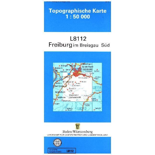 Topogr.Kte BW,ZivL8112 Freiburg i.Br.S., Landkarte