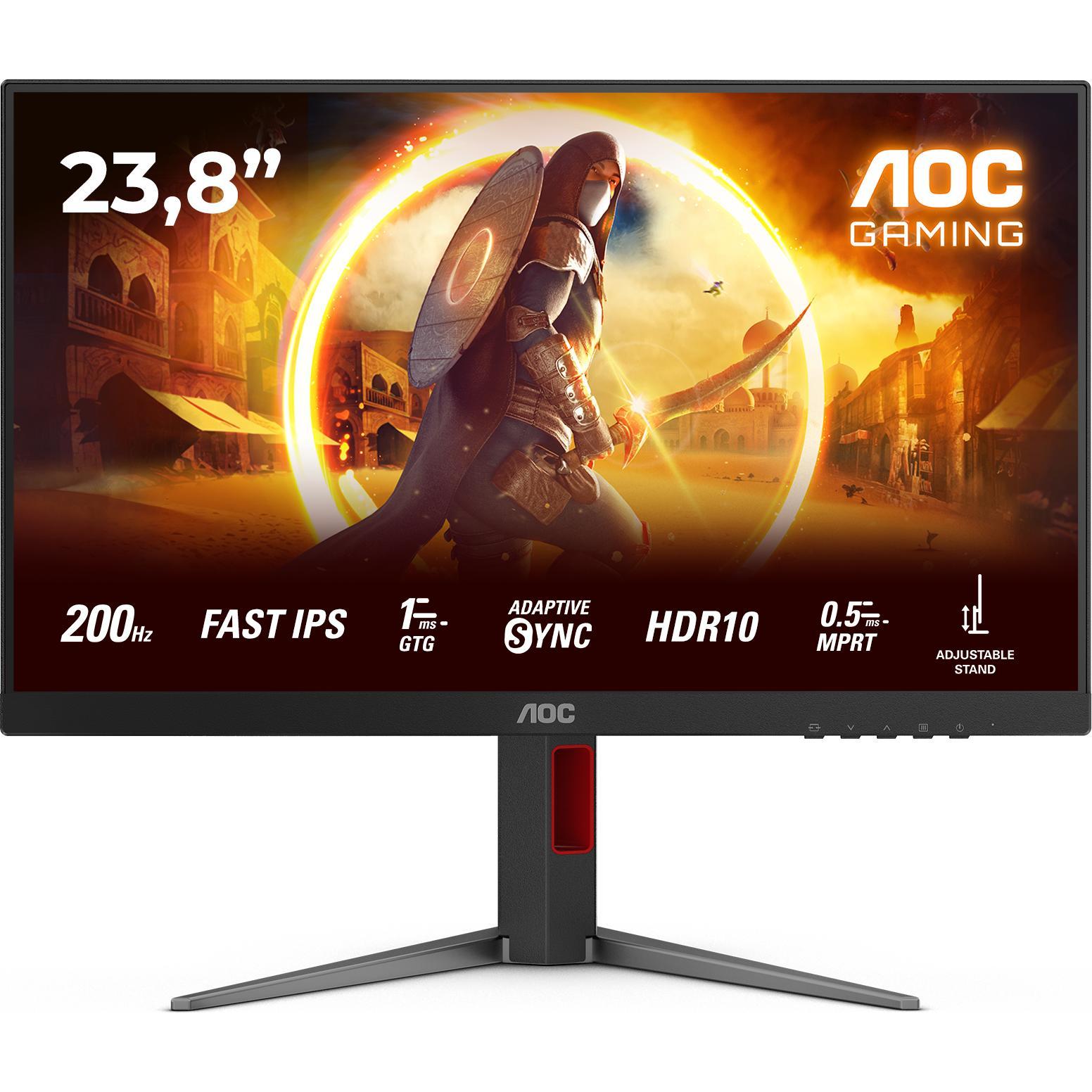 AOC 60,5cm (23,8") 24G4HA 16:09 2xHDMI+DP black/red (1920 x 1080 Pixel, 23.80"), Monitor, Mehrfarbig