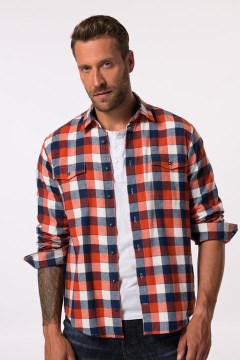 Produktbild JP1880 JP 1880 Karo-Flanellhemd, Langarm, Kentkragen, Modern Fit (4XL)