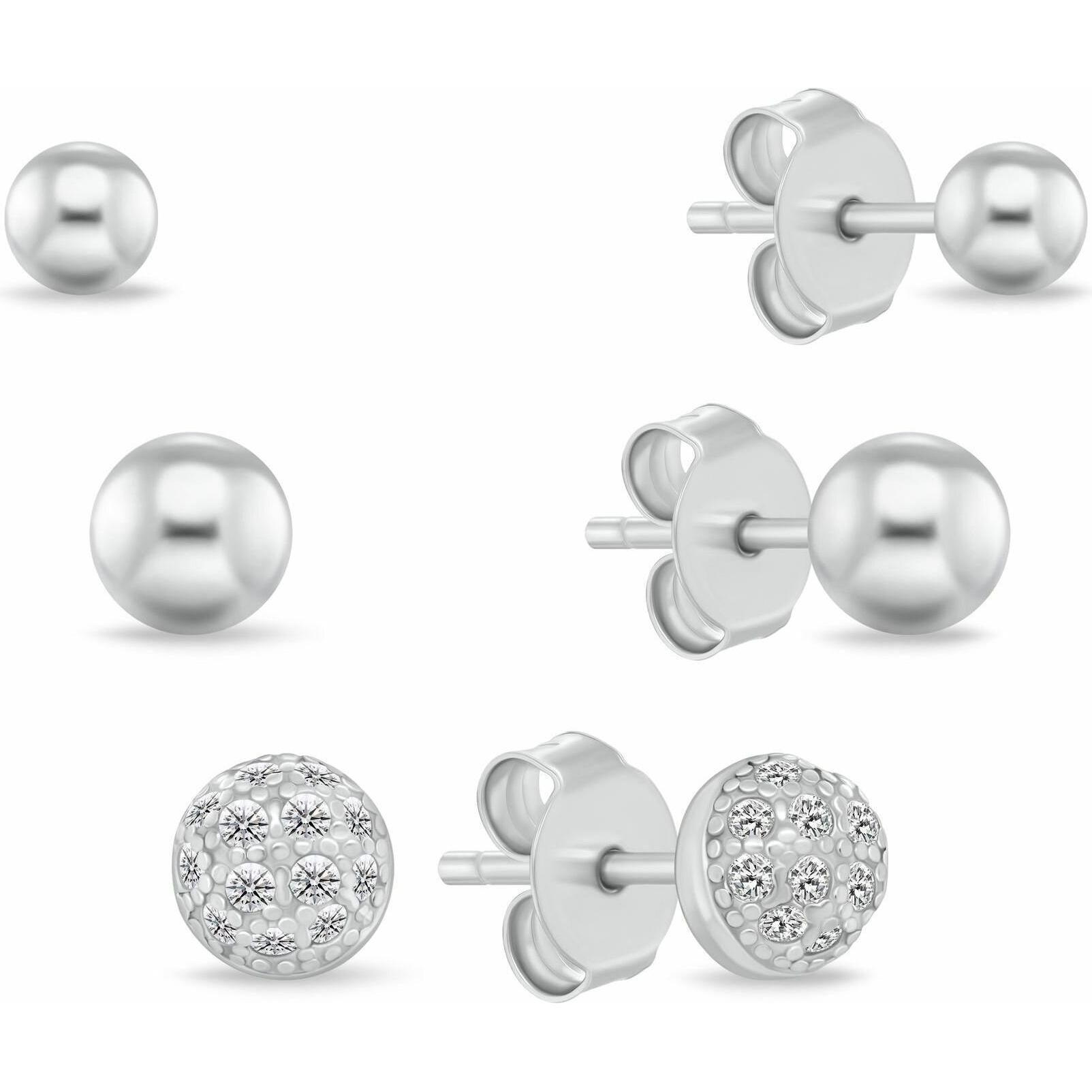 Brilio, Orecchini, Ohrstecker-Set aus Silber SET297W (3 Paar Ohrringe)