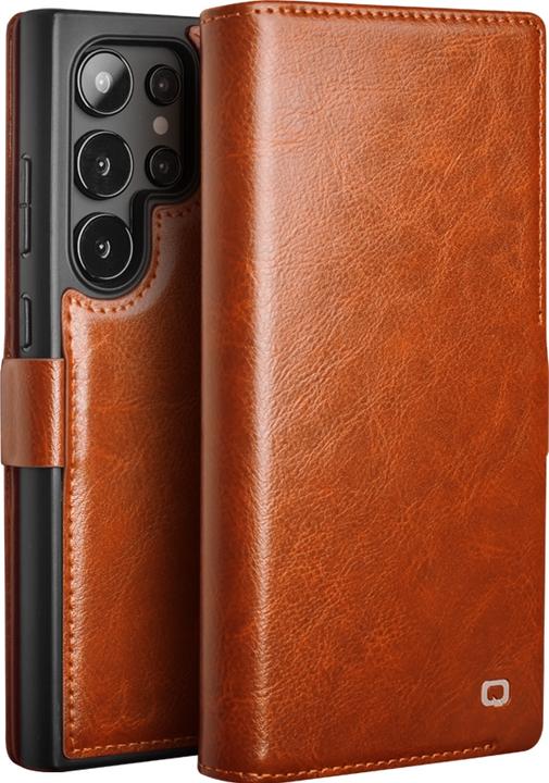 Immagine prodotto QiAlino Hülle Flip mit magnetischem Verschluss Hellbraun (Samsung Galaxy S25 Ultra)