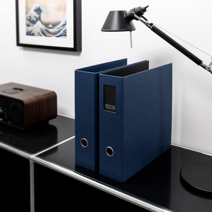 Produktbild Rössler Ordner Soho navy (A4, 80 mm, 1 Stk.)