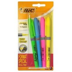 Bic, Evidenziatori, Highlighter Grip Mix Textmarker 4 Stück (4 x)