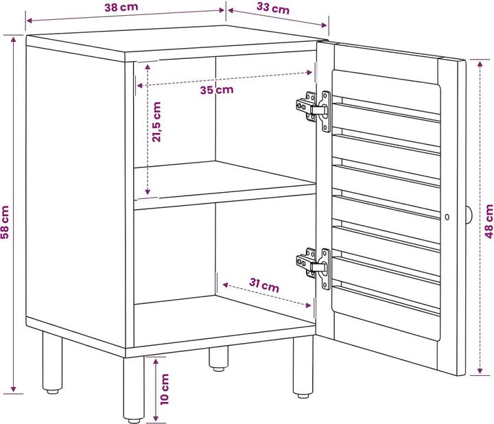 Produktbild vidaXL Badezimmerschrank (33.50 x 38 x 58 cm)