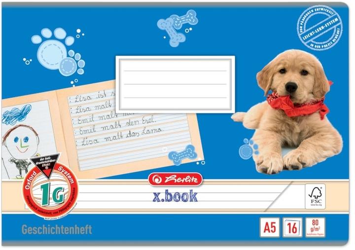 Produktbild Herlitz Geschichtenheft x.book, DIN A5 quer, Lineatur 1G (A5, Speziallineatur, Harter Einband)