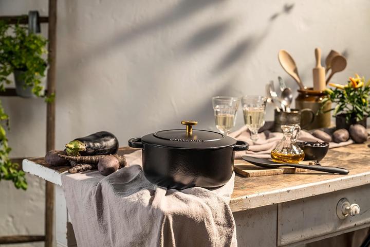 Immagine prodotto Ballarini Cocotte BELLAMONTE 20 cm rotonda 2,5 litri in ghisa arrosto nero (Pirofila + casseruola, Ghisa, 20 x 13.50 cm)