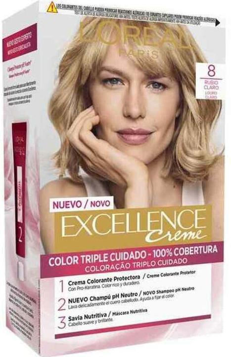 L'Oréal Paris EXCELLENCE Creme tinte #8 rubio claro (Helles Blond Nº 8)