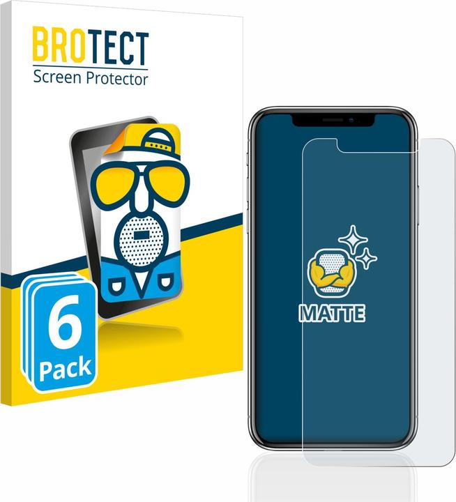 Produktbild BROTECT Entspiegelungsfolie Displayschutz Displayschutzfolie Folie Matt (6 Stück, Apple iPhone X)