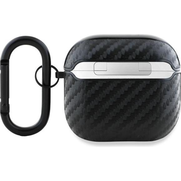 Thumbnail - BMW Etui Carbon Double Metal Logo na AirPods 4 - czarne, Kopfhörertasche + Schutzhülle, Schwarz