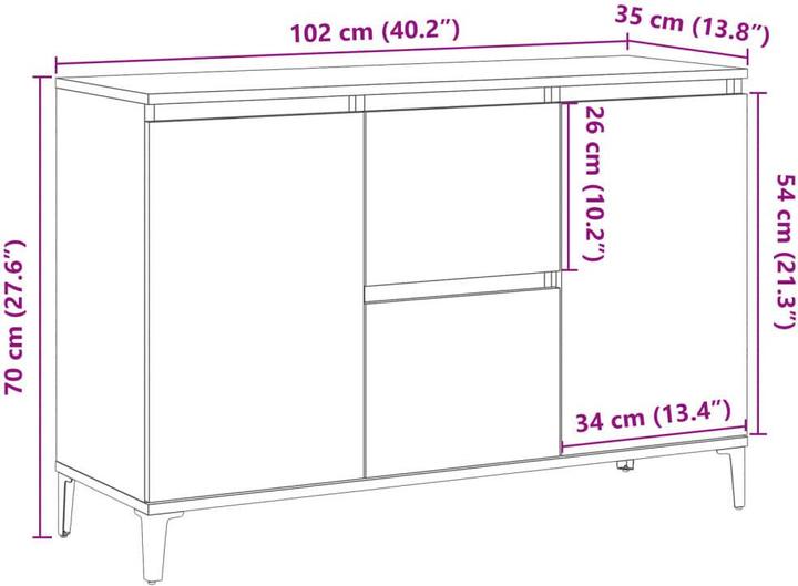 Produktbild vidaXL Sideboard (35 x 102 x 70 cm)