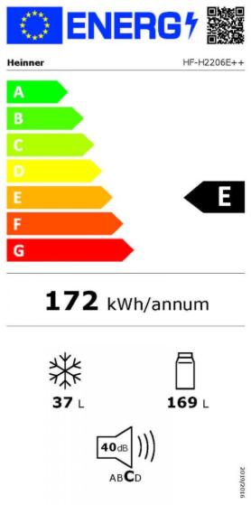 Energy Label Heinner HF-H2206E++ (206 l)