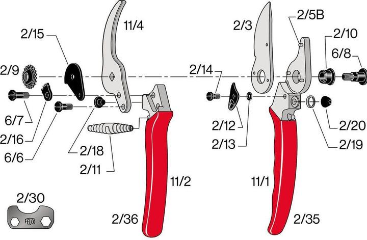 Produktbild Felco 11 Bypass Gartenschere für grosse Hände, für Rechtshänder