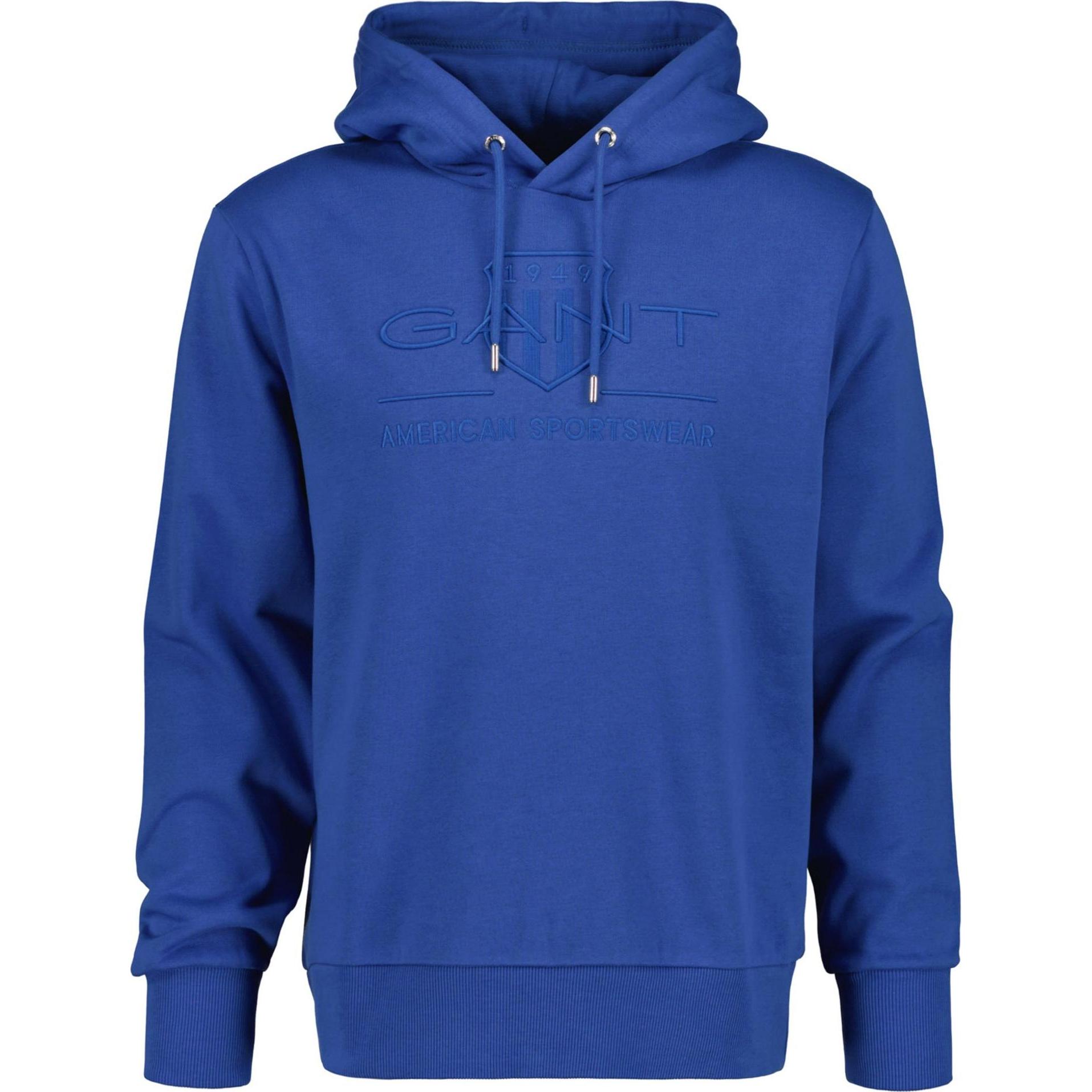 Thumbnail - GANT, Herren, Pullover, Regular Tonal Shield Hoodie, Blau, (M)