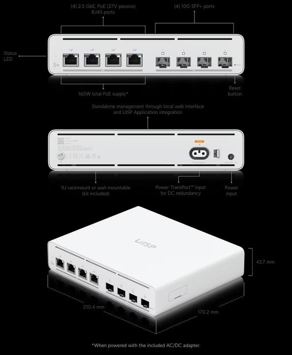 Actual product image Ubiquiti UISP Switch Plus (8 ports)