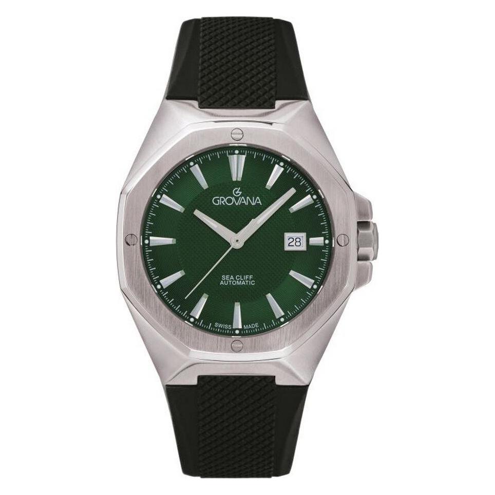 Grovana, Armbanduhr, Sea Cliff-Kollektion – Automatikuhr, Hergestellt In Der Schweiz, Grün, (Swiss Made)