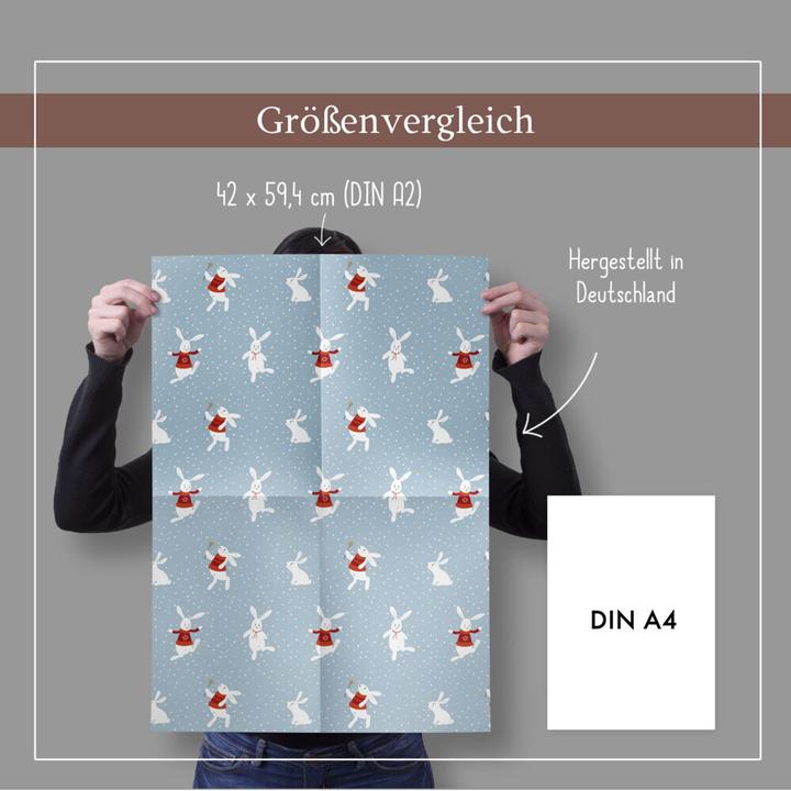 Actual product image Dabelino Christmas wrapping paper set: Snow (Wrapping paper, 4 x)