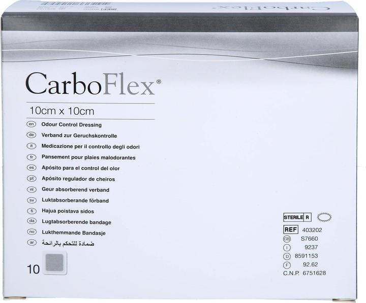 Produktbild Carboflex Aktivkohle Verband 10x10cm steril