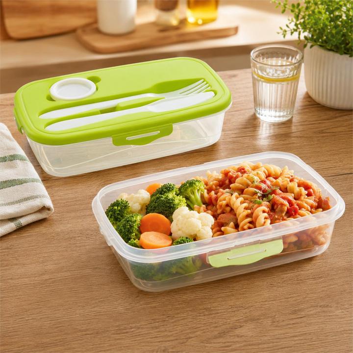 Produktbild neuetischkultur 6er Set Frischhaltedosen mit Besteck und Dressingdose Meal Prep Boxen