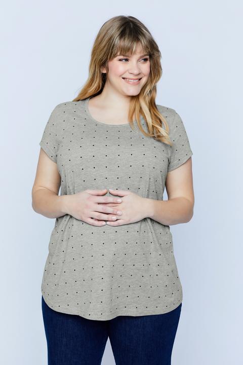 Immagine prodotto Ulla Popken Bellieva-T-Shirts, 2er-Pack, Kurzarm, seitl. Raffung, GOTS (42, 44)