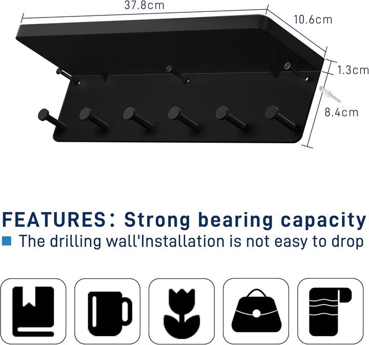 Produktbild Niffgaff Schlüsselbrett mit Ablage und Haken für Flur