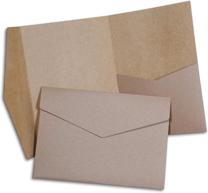 Produktbild Hochzeit DIY 50 x Pocketfold Einladungskarten mit Umschlägen (50 Stk.)