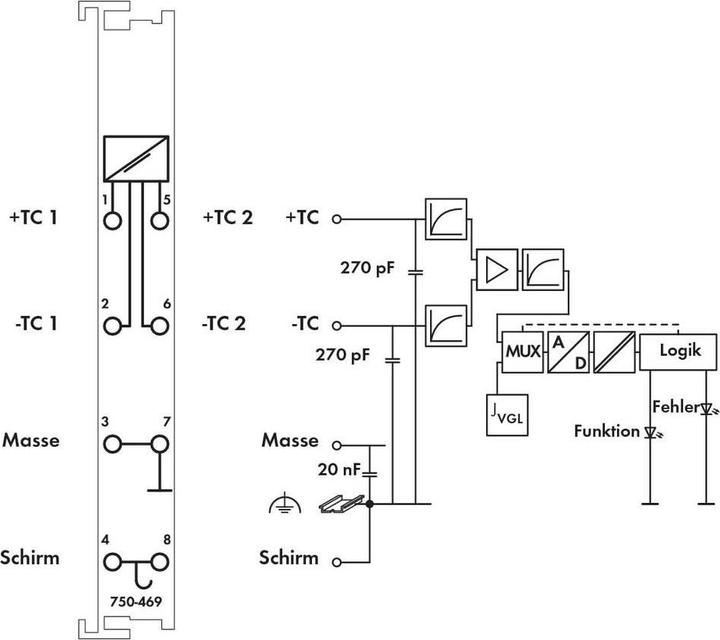Actual product image Wago Analogue I/O module DC Series 750 24V 750-469