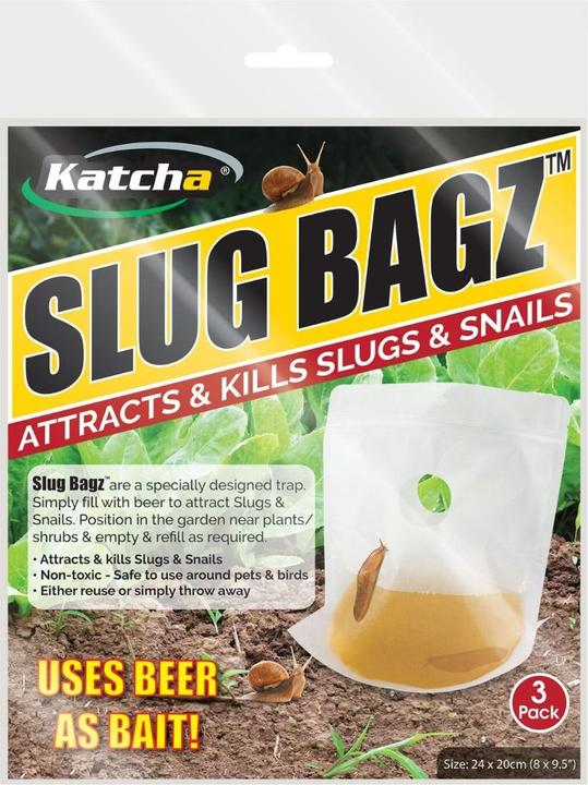Actual product image Katcha Reusable slug trap Slug Bagz 3-pack