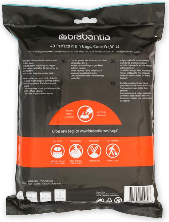 Productafbeelding Brabantia PerfectFit afvalzak type O 30 L, 40 stuks. (40x, 30 l)