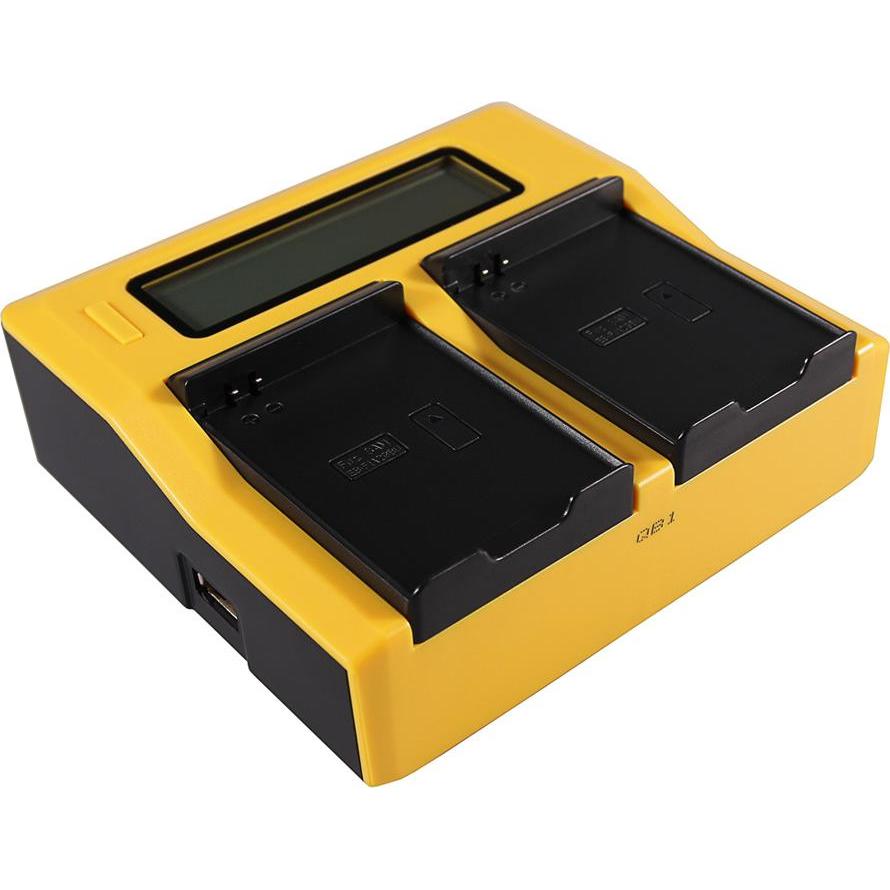 Patona Caricatore USB doppio LCD per Samsung EB-F1A2GBU I519 I569 I579 I8150 i8150 W i9050 i9100 (Caricabatterie per fotocamere), Alimentatore fotocam