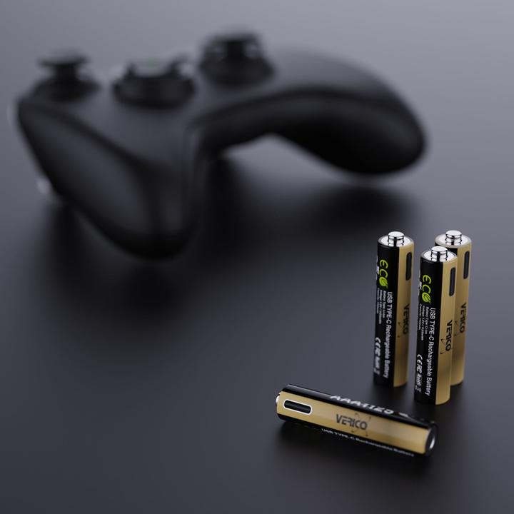 Actual product image Verico LoopEnergy 4-Pack AAA PRO - Wiederaufladbare USB-C Batterie AA 1,5V 1125mWh (750mAh) Li-Ion (4 pcs., AAA, 750 mAh)