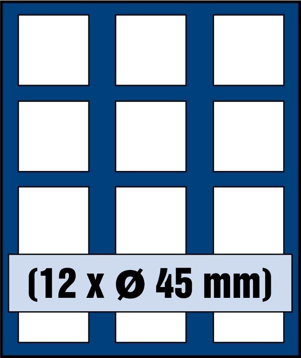 Safe Tableau für 12 Münzen bis 45 mm Ø