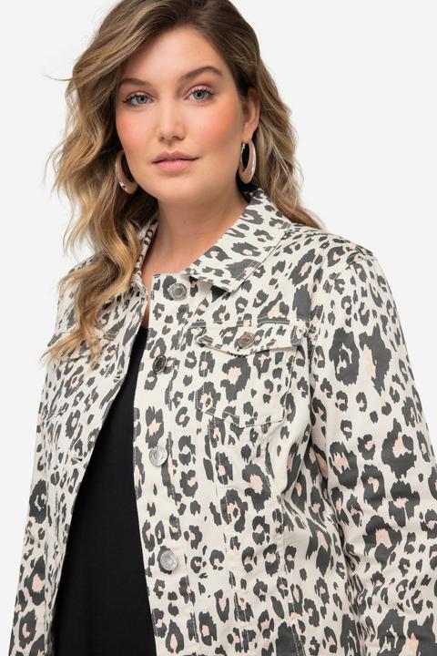 Produktbild Miamoda Jeansjacke, Leo-Muster, Hemdkragen, Langarm (56)
