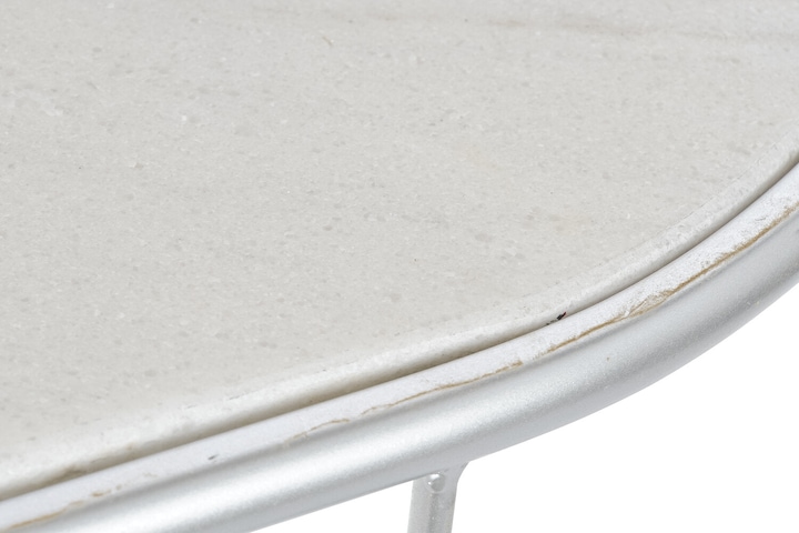 Actual product image DKD Home Decor Console Silver Metal White Marble 115 x 35 x 78 cm