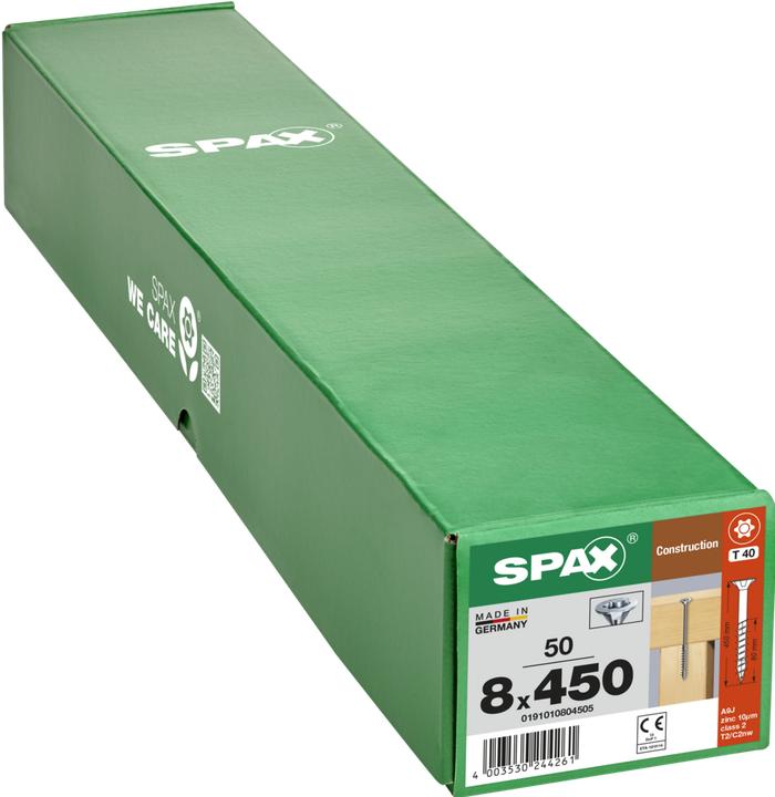 Actual product image Spax Countersunk screw WIROX partial thread T-Star Plus Ø 8.0 x 450 mm (50 pieces) (50 Screws per piece)