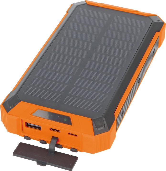 Actual product image AccuCell Powerbank with 4 charging cables, QI charging function, solar panel, LED light (20000 mAh)