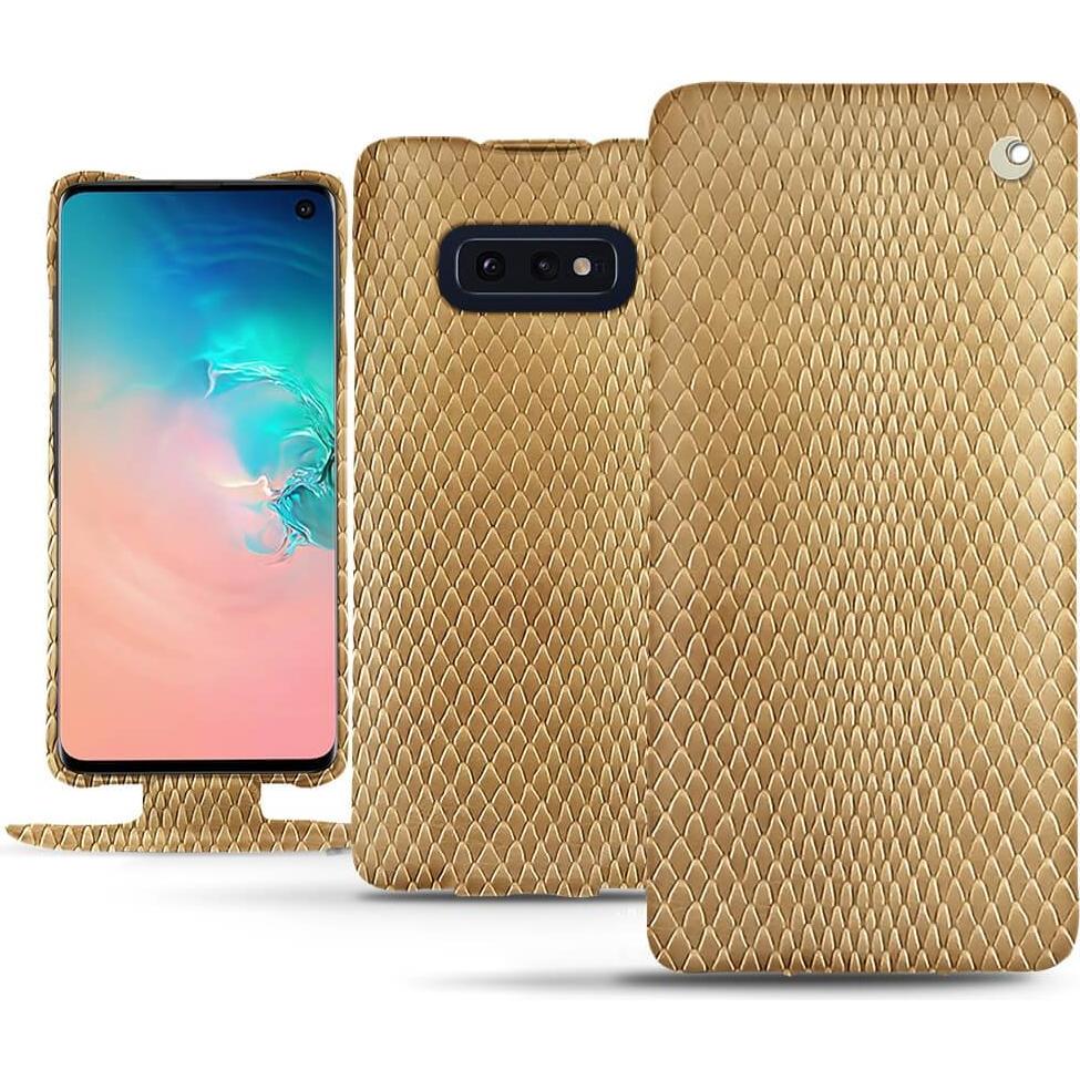 Noreve Lederschutzhülle vertikal (Samsung Galaxy S10e), Smartphone Hülle, Beige