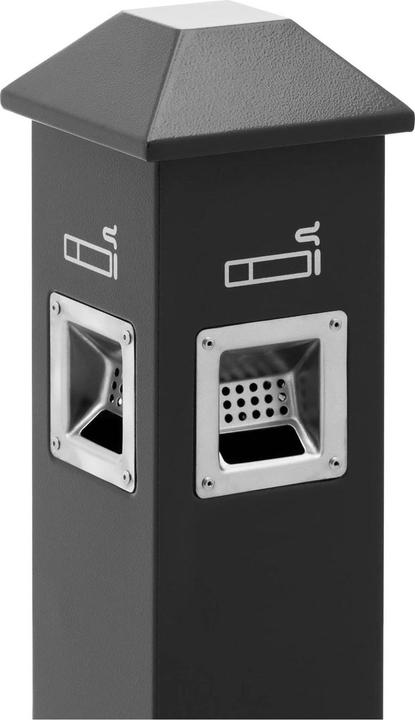 Actual product image Ulsonix Outdoor Standing Ashtray - for outdoors & indoors - lockable - 21.5 x 21.5 x 120.5 cm