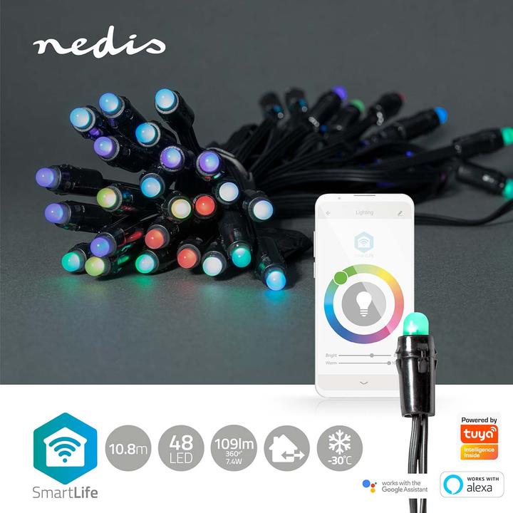 Produktbild Nedis SmartLife Dekorative LED | Wi-Fi | RGB | 48 LED's | 10,80m | Android™ / IOS (0.23 m)