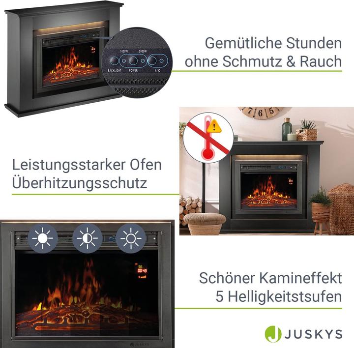Produktbild Juskys Elektrokamin (100 x 28 x 80 cm)
